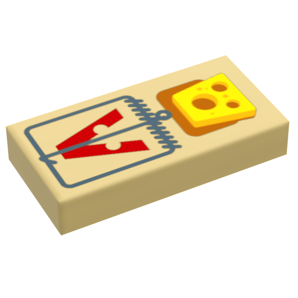 B3 Customs® Mouse Trap w/ Cheese (1x2 Tile) B3 Customs