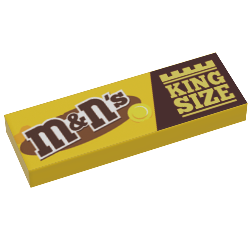 M&N's (Peanut) Candy (King Size) 1x3 Tile made using LEGO part B3 Customs