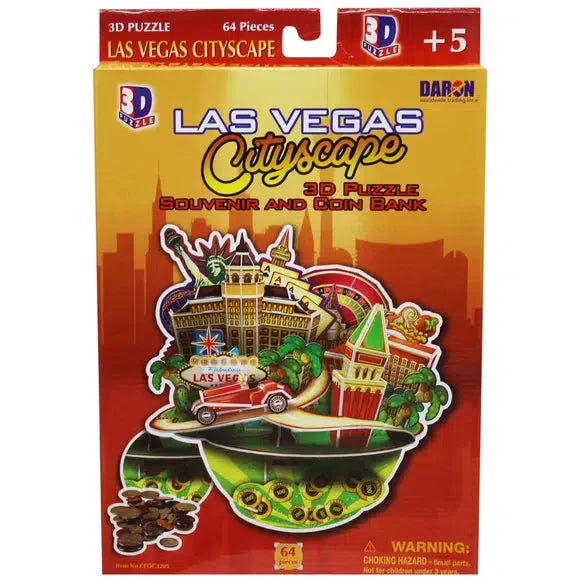 Las Vegas Cityscape 64 Piece 3D Puzzle and Coin Bank Puzzle Merchant