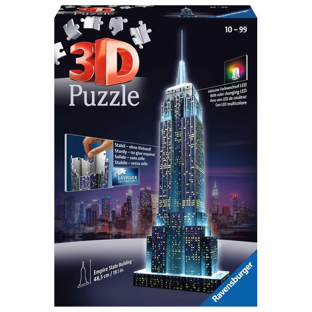 Light-Up Empire State Building 228 Piece 3D Jigsaw Puzzle Ravensburger Puzzle Merchant