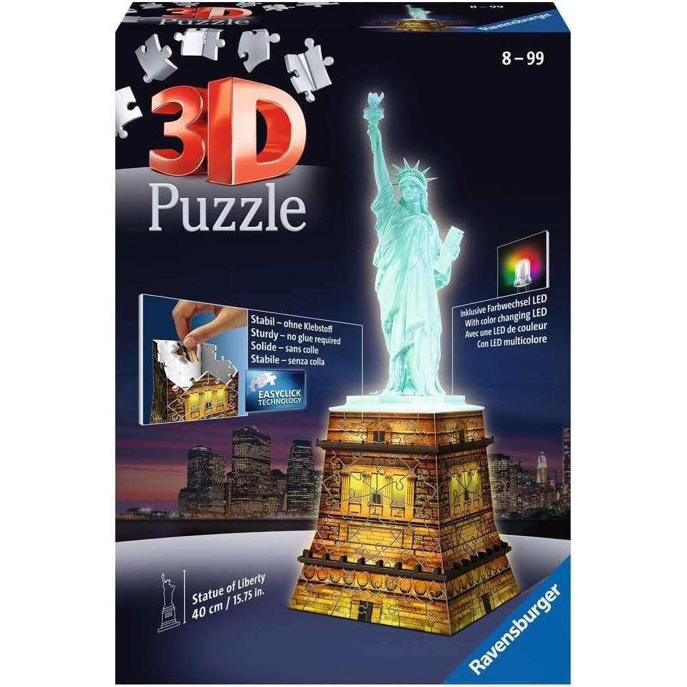 Light-Up Statue of Liberty 120 Piece 3D Jigsaw Puzzle Ravensburger Puzzle Merchant