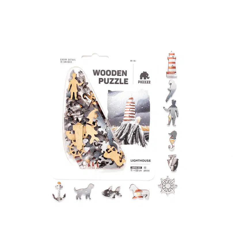Lighthouse 40 Piece Mini Wooden Jigsaw Puzzle Geek Toys Puzzle Merchant
