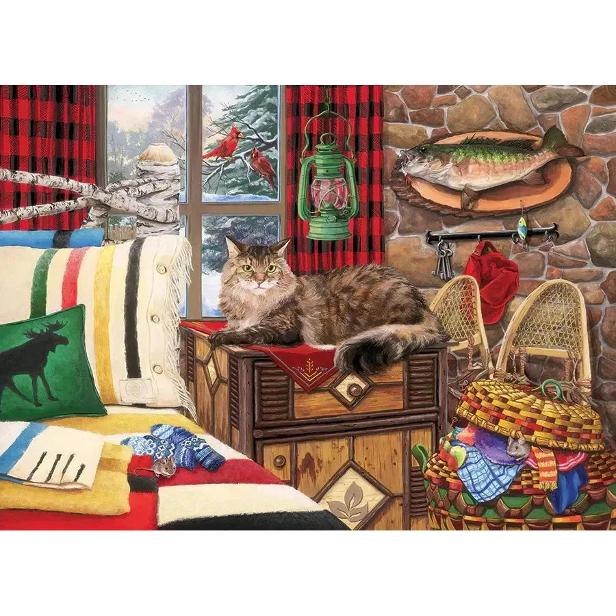 Lodge Cat 1000 Piece Jigsaw Puzzle Cobble Hill