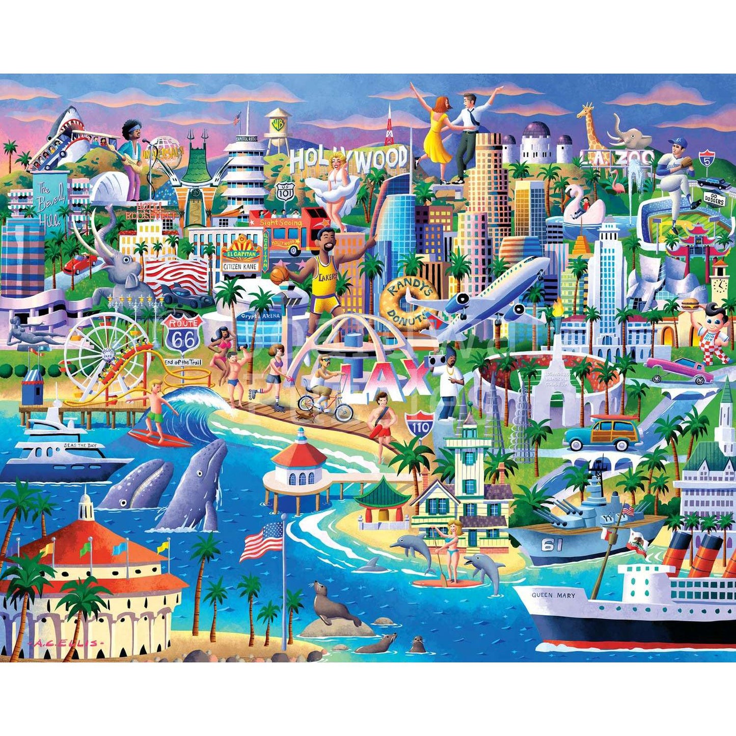 Los Angeles 500 Piece Jigsaw Puzzle Boardwalk