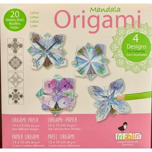 Lotus Mandala Coloring Origami Kit Fridolin