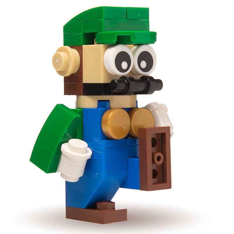 Custom Green Plumber Building Figure made using LEGO parts B3 Customs