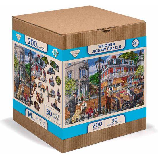 Main Street 200 Piece Wood Jigsaw Puzzle Wooden City Puzzle Merchant