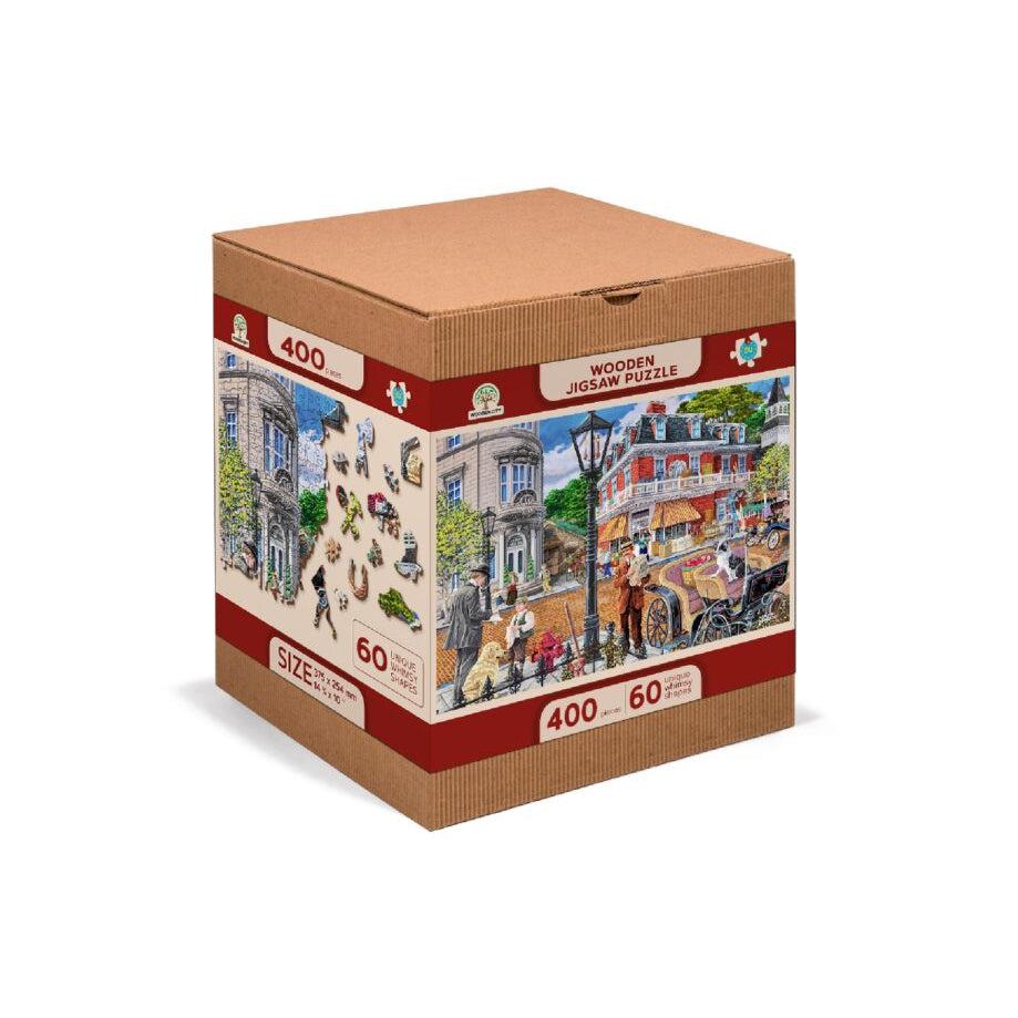 Main Street 400 Piece Wood Jigsaw Puzzle Wooden City Puzzle Merchant