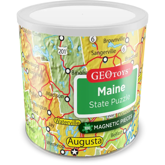 Maine State 100 Piece Magnetic Jigsaw Puzzle Geotoys Puzzle Merchant