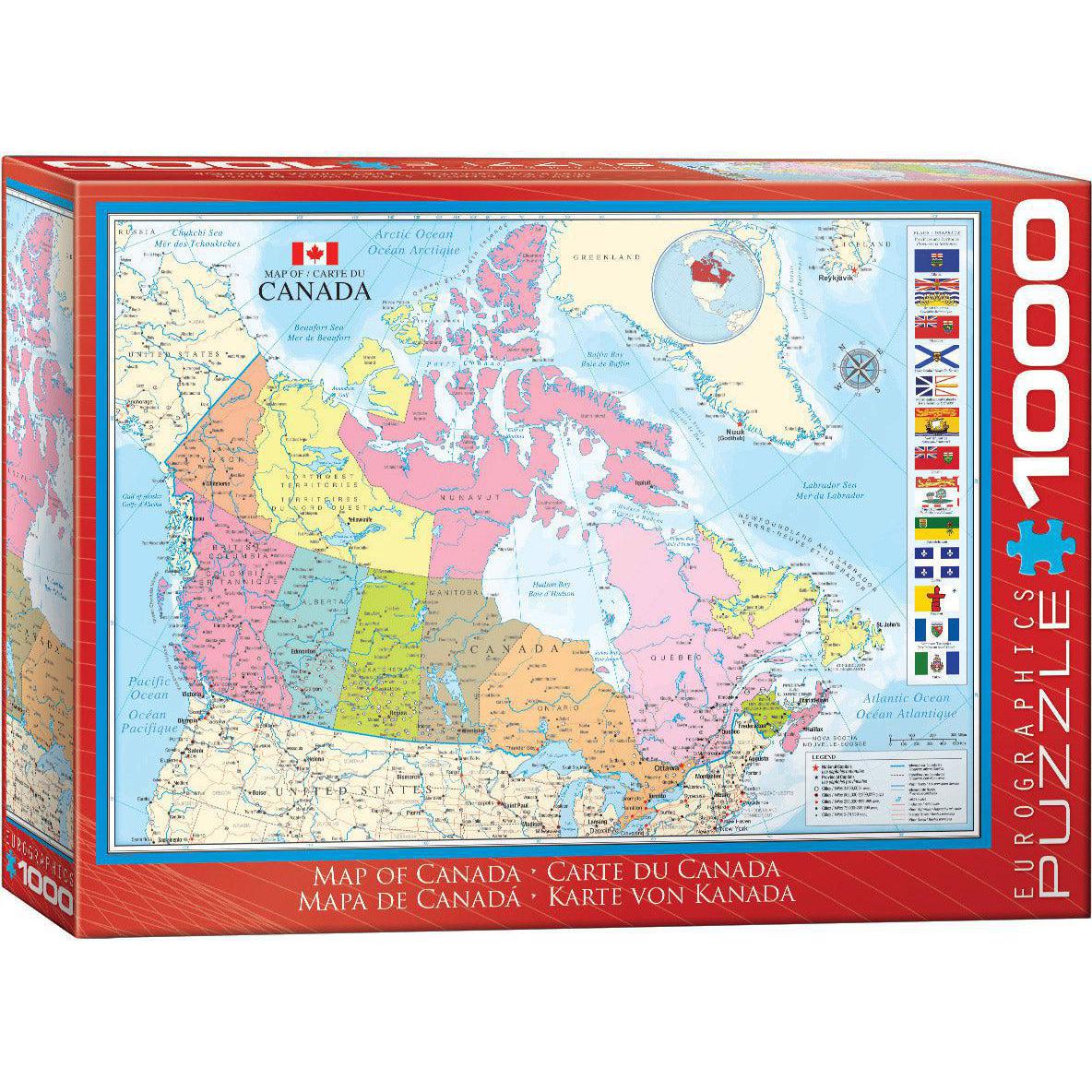 Map of Canada 1000 Piece Jigsaw Puzzle Eurographics Puzzle Merchant