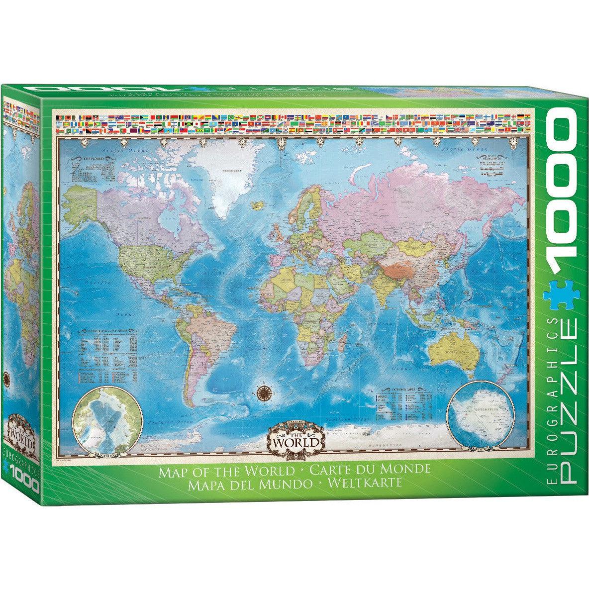 Map of the World 1000 Piece Jigsaw Puzzle Eurographics Puzzle Merchant