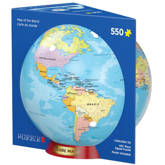 Map of the World 550 Piece Jigsaw Puzzle in Tin Eurographics Puzzle Merchant