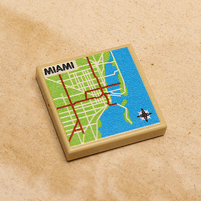 B3 Customs® Miami, FL USA Map (2x2 Tile) B3 Customs