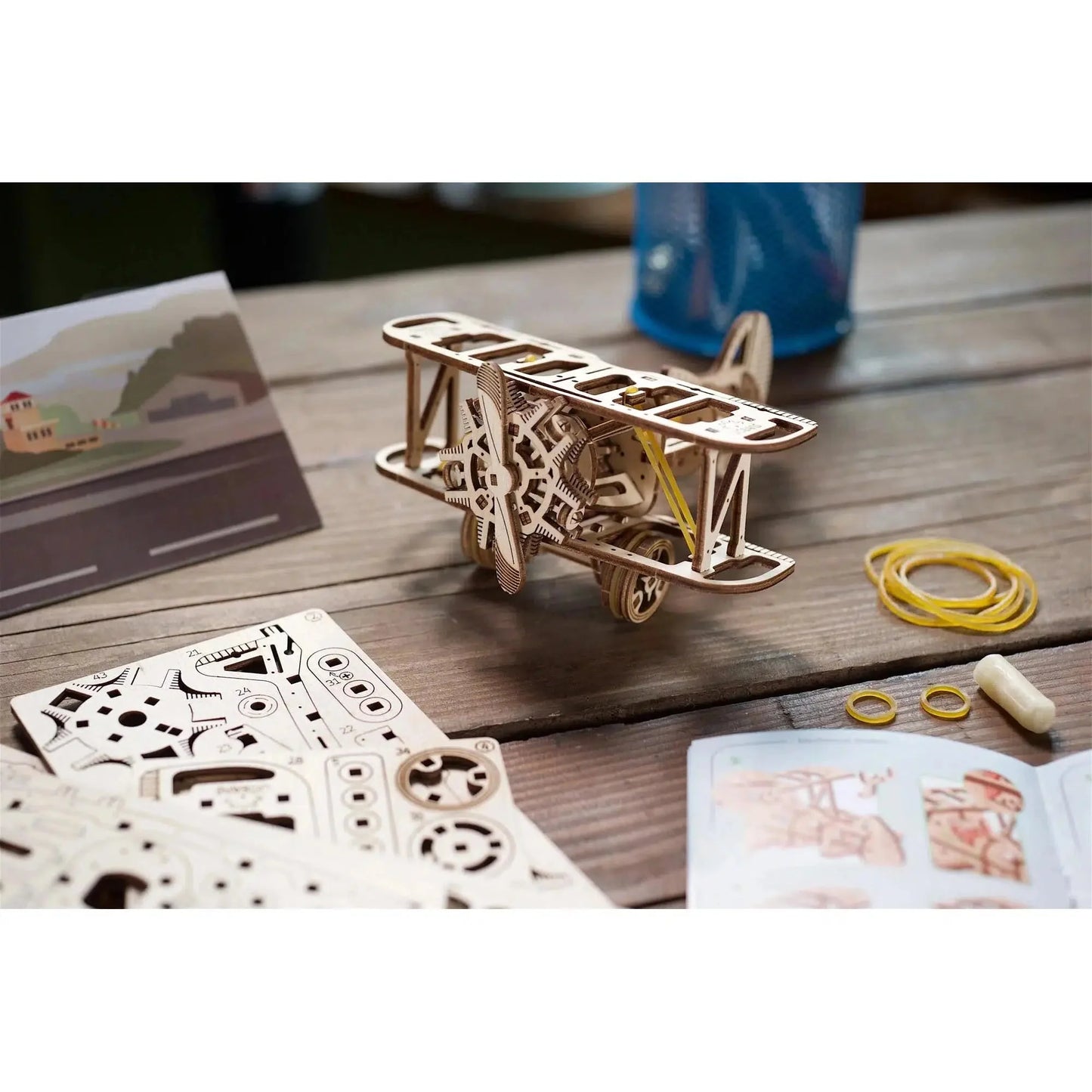 Mini Biplane 3D Wood Model Kit UGEARS