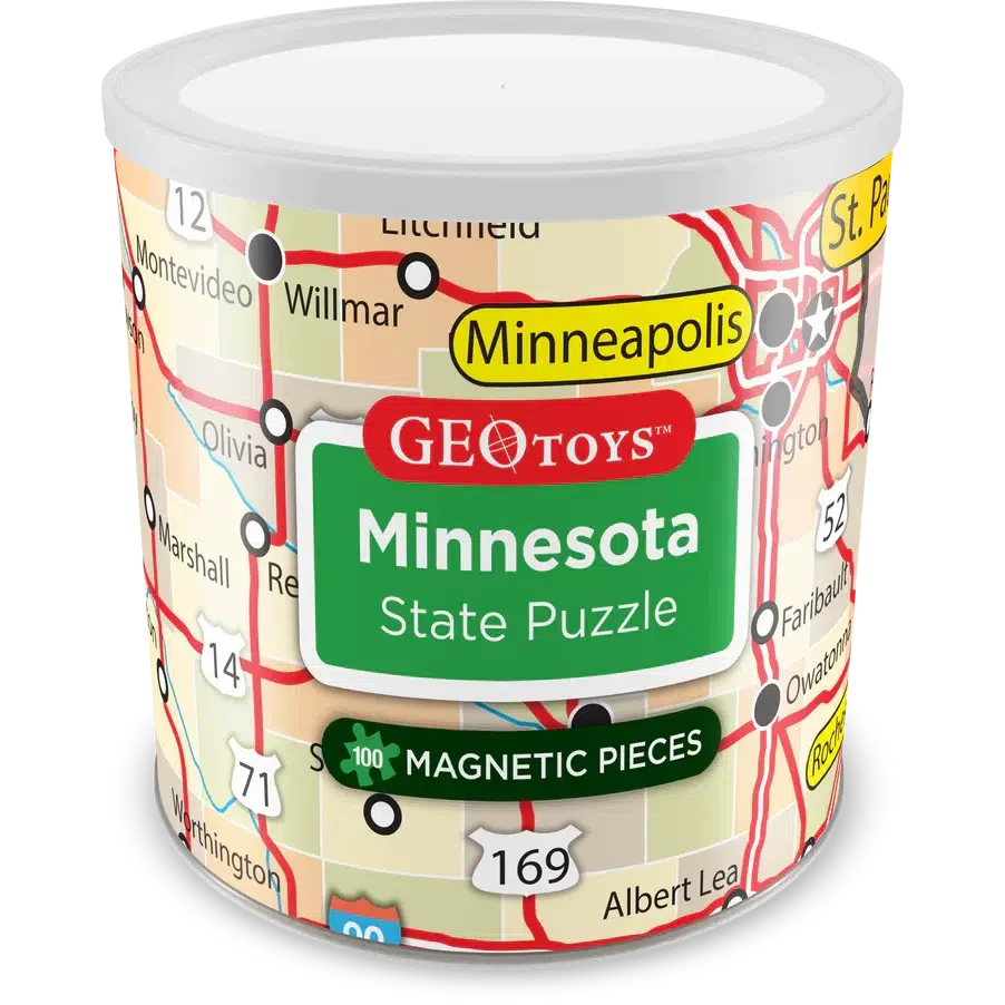 Minnesota State 100 Piece Magnetic Jigsaw Puzzle Geotoys