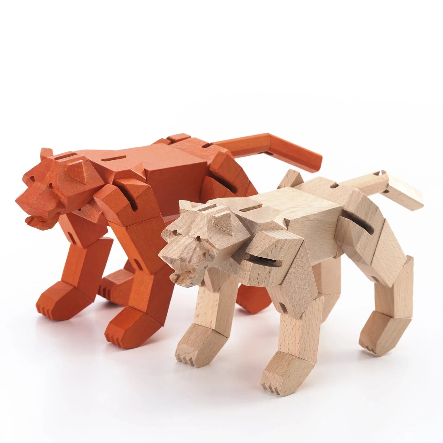 Morphits® Modern Wooden Tiger Decor – Interactive Puzzle & Art Piece Yoshiaki Ito Design