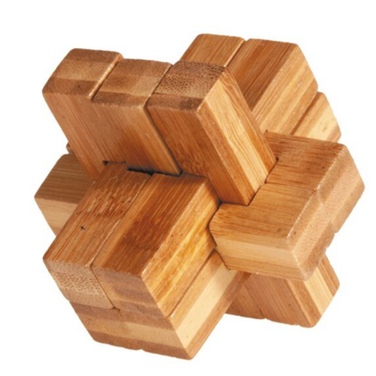 Multi Cross 3D Bamboo Puzzle Fridolin Puzzle Merchant