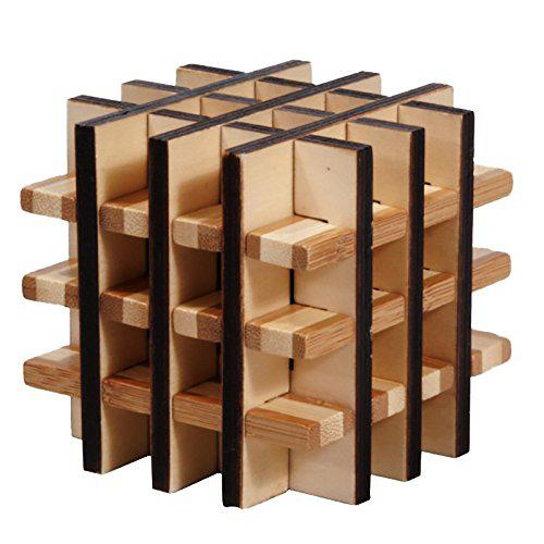 Multi Square 3D Bamboo Puzzle Fridolin Puzzle Merchant