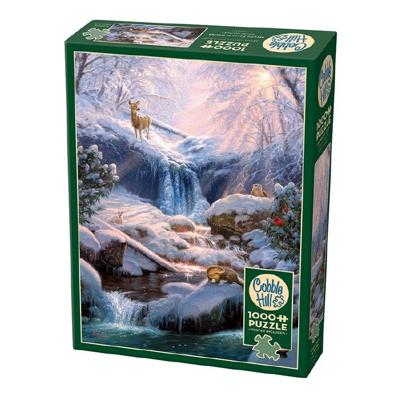 Mystic Falls in Winter 1000 Piece Jigsaw Puzzle Cobble Hill Puzzle Merchant