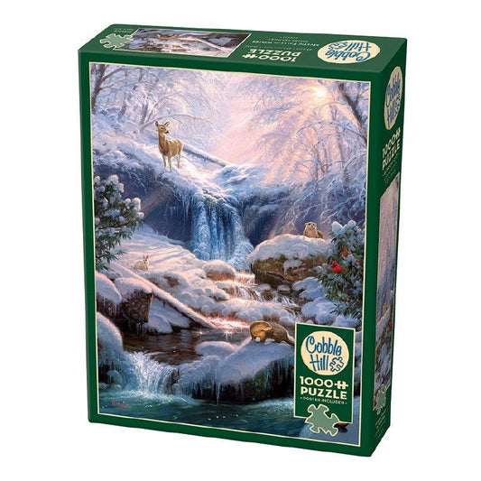 Mystic Falls in Winter 1000 Piece Jigsaw Puzzle Cobble Hill Puzzle Merchant
