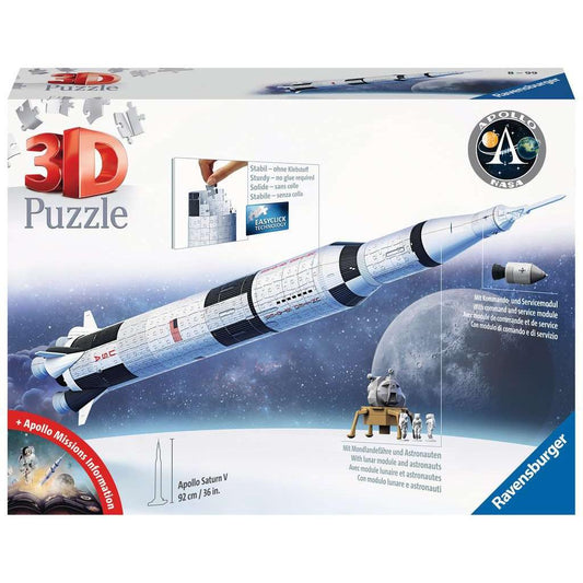 NASA Apollo Saturn V Rocket 504 Piece 3D Jigsaw Puzzle Ravensburger