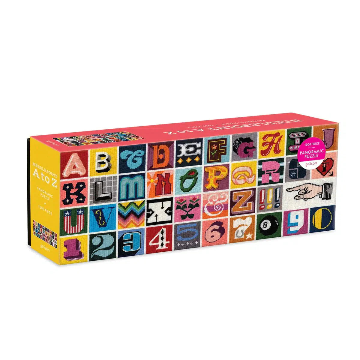Needlepoint A to Z 1000 Piece Panoramic Jigsaw Puzzle Galison Puzzle Merchant