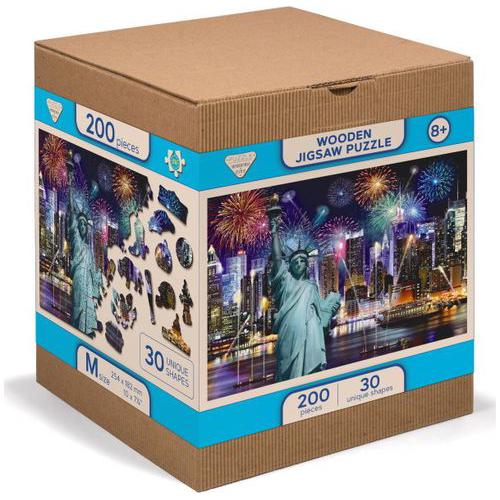 New York by Night 200 Piece Wood Jigsaw Puzzle Wooden City