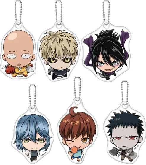 ONE PUNCH MAN MIAGETE RUBBER TRADING KEYCHAIN Anime Pop