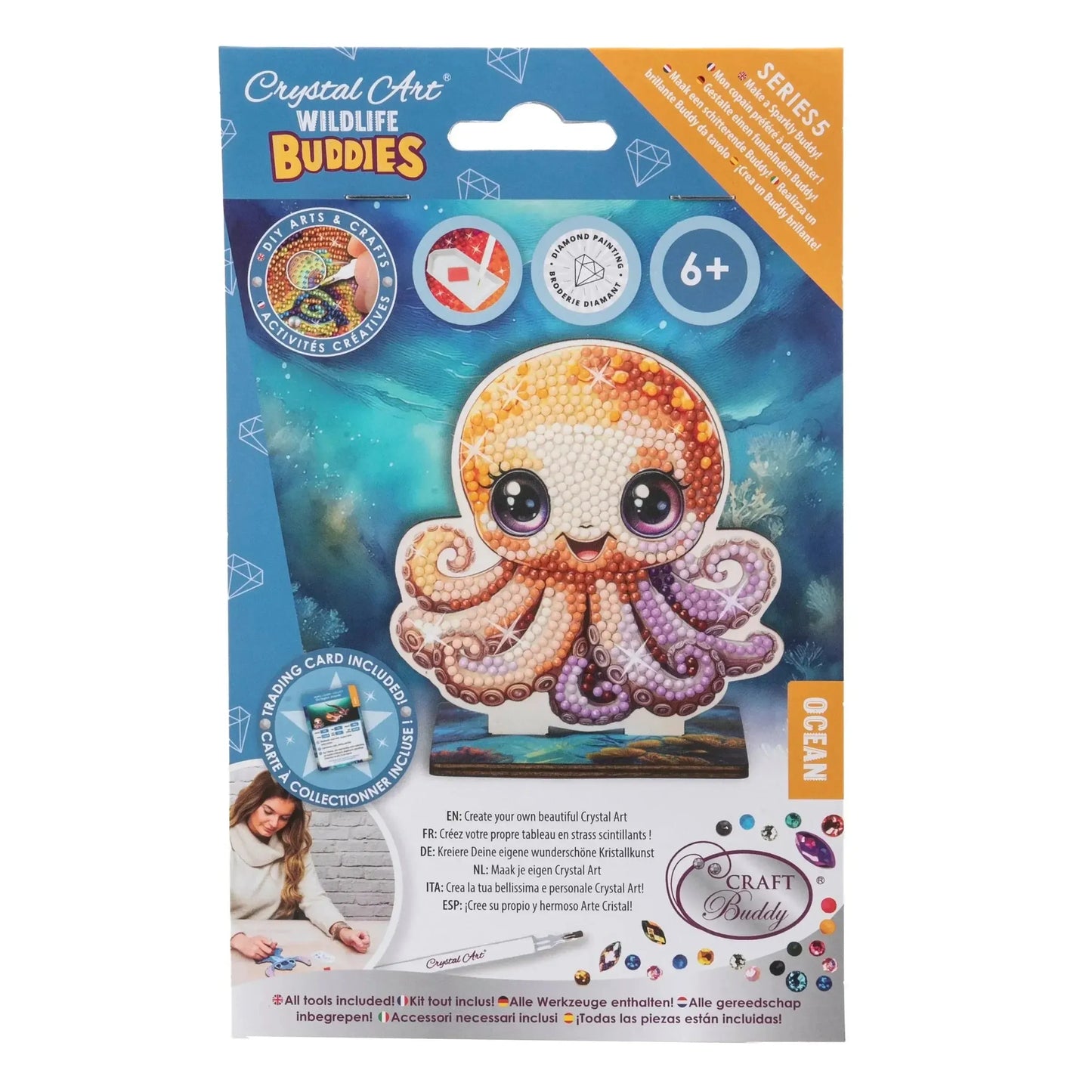 Octopus "Ocean" Crystal Art Buddies Kit Craft Buddy