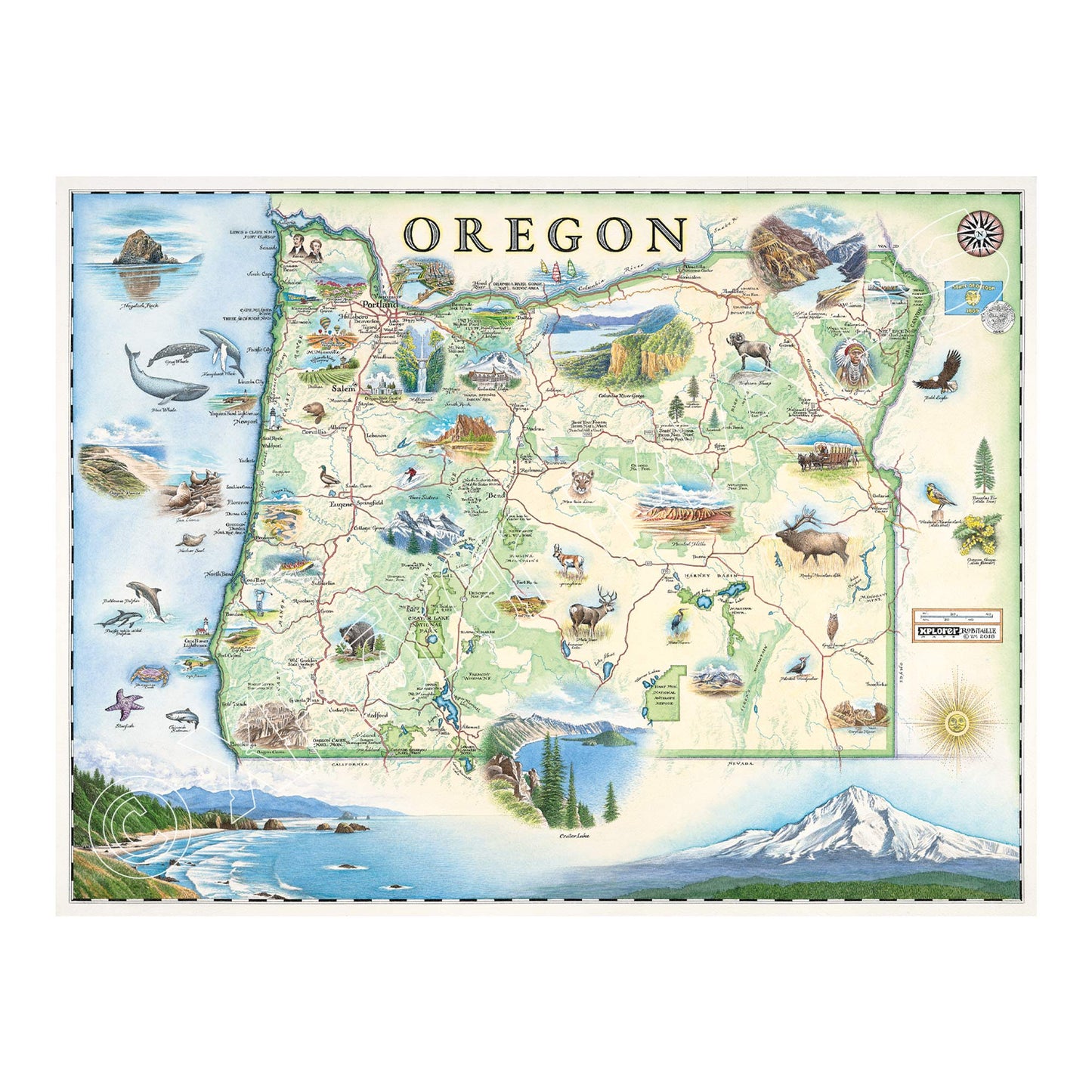 Oregon 1000 Piece Jigsaw Puzzle Xplorer Maps