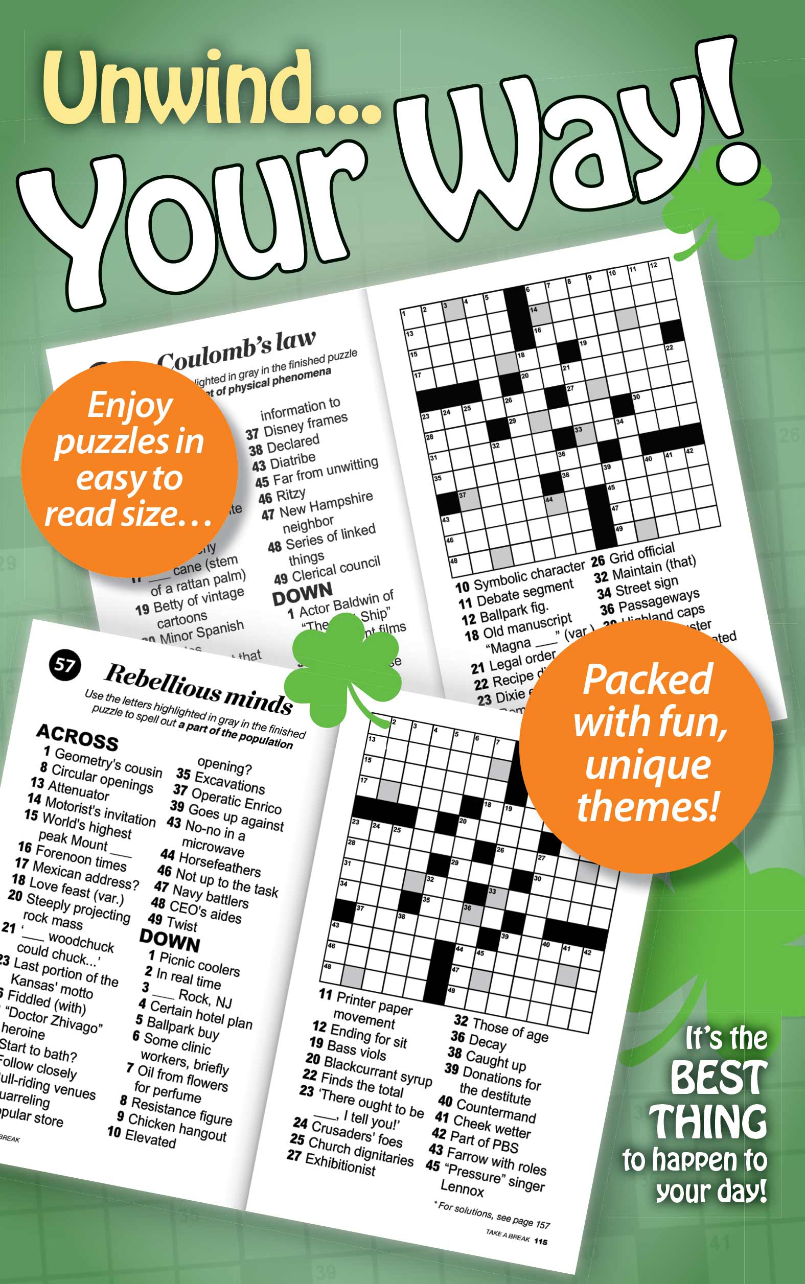 Crossword! - Large Print Vol. 5 Issue 6: 99 Puzzles + Bonus Word Scrambles, Lucky Lingo Wordplay, Easy To Read Size, Unique Themes, Helpful Hints, Unwind, De-Stress, Relax, Brain Challenges & Unplug! Magazine Shop US