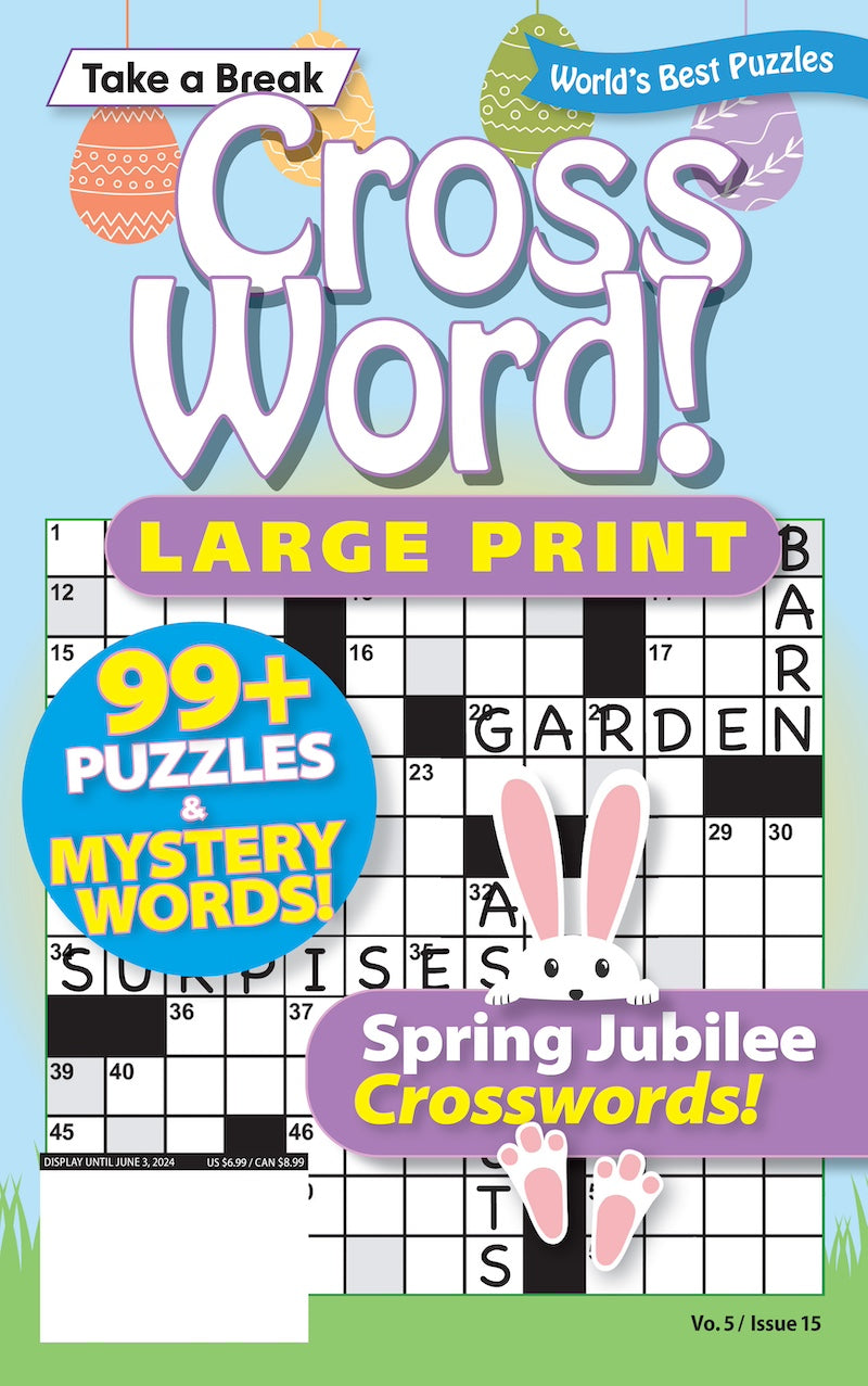 World's Best Puzzles Cross Word - Large Print Vo. 5 / Issue 15 - 99+ Puzzles and Mystery Words, Spring Jubilee Crosswords Magazine Shop US