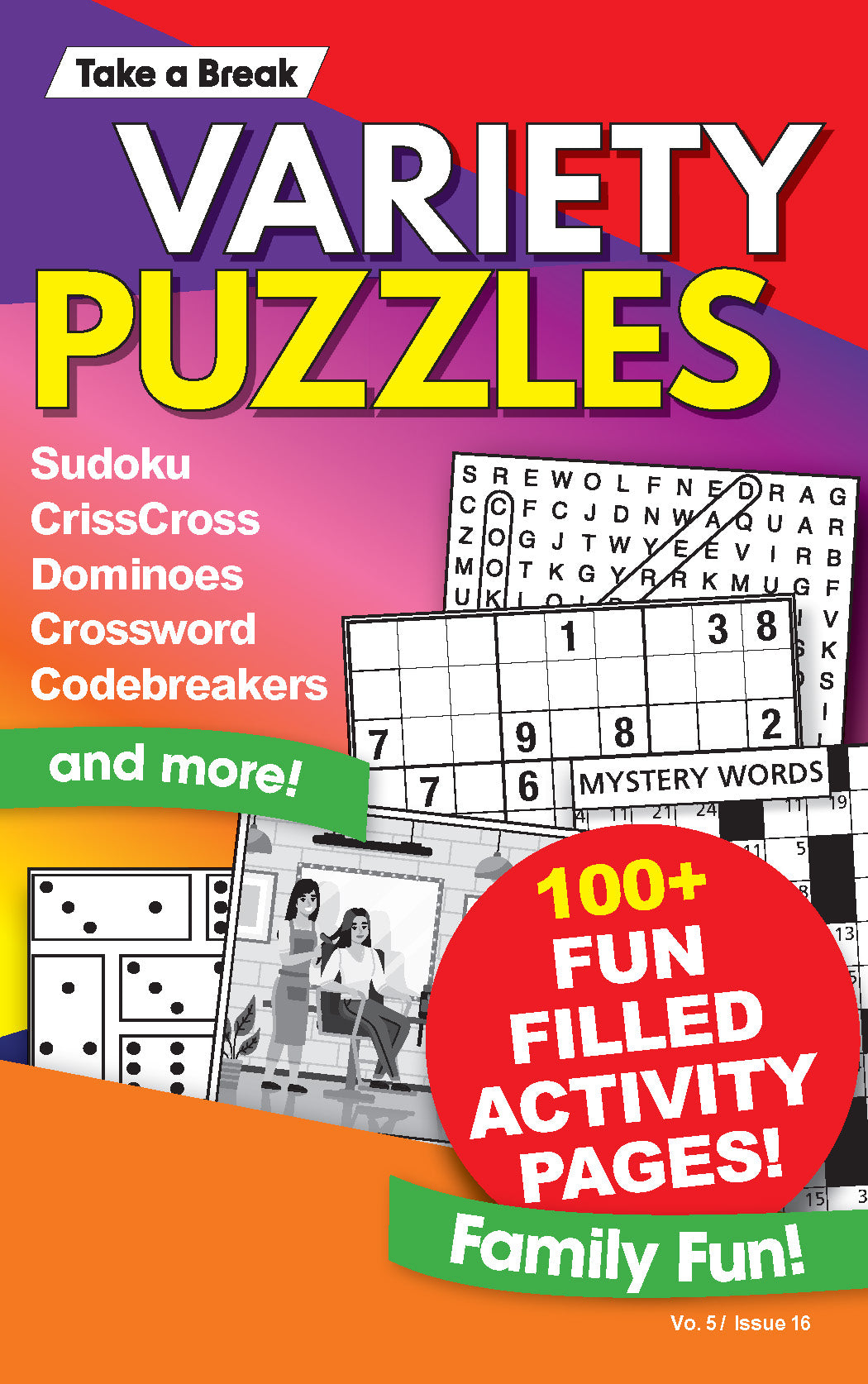 Variety Puzzles - Large Print Vol. 5 Issue 16: 100+ Activity Pages, Sudoku, CrissCross, Dominoes, Crossword, Codebreakers, Wordsearch, DigiCross, All Ages, Unwind, De-Stress, Unplug, Self-Care & Solve! Magazine Shop US