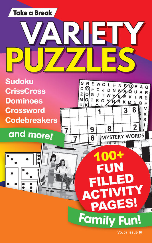 Variety Puzzles - Large Print Vol. 5 Issue 16: 100+ Activity Pages, Sudoku, CrissCross, Dominoes, Crossword, Codebreakers, Wordsearch, DigiCross, All Ages, Unwind, De-Stress, Unplug, Self-Care & Solve! Magazine Shop US