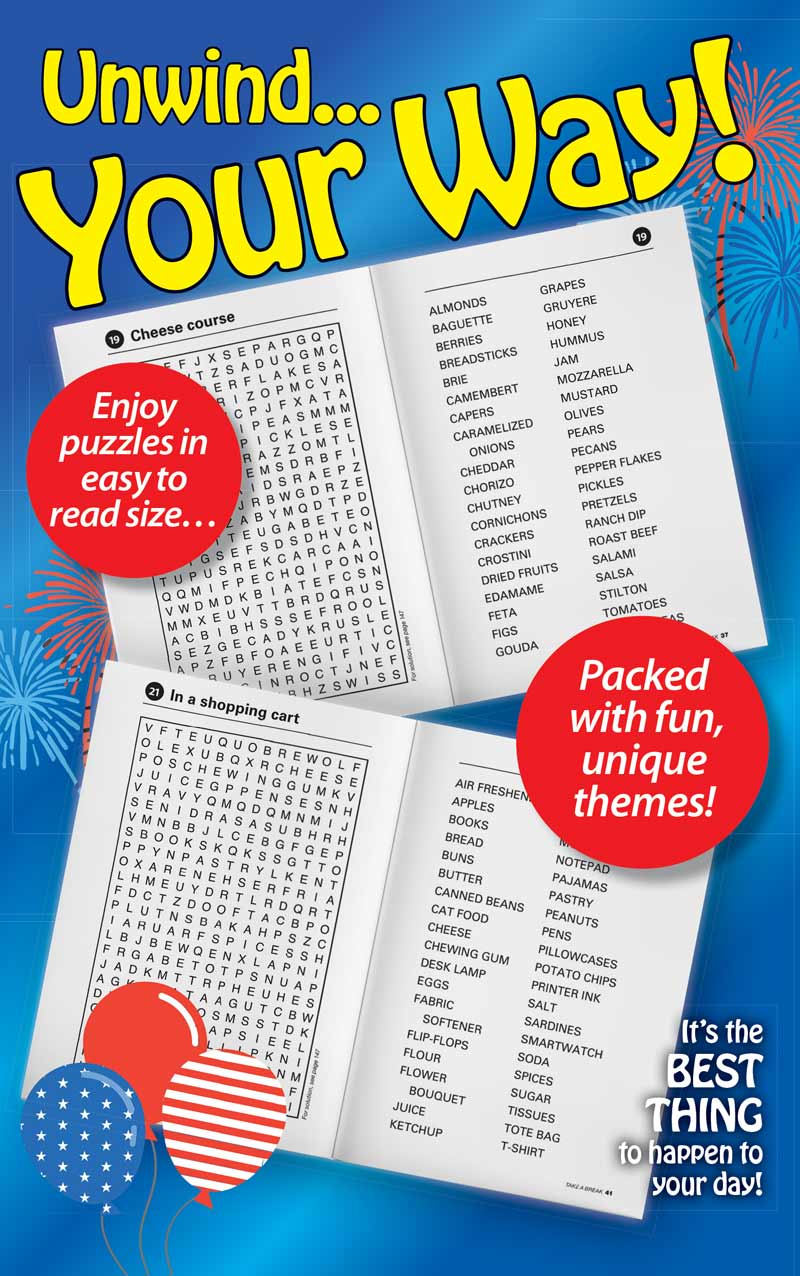 World's Best Word Search - Large Print Vo. 5 / Issue 18: 71 Easy Themed Puzzles, Patriotic, America, Fireworks, 4th Of July, Relax, De-Stress, Unwind, Unplug, Sharpen Brain, Self-Care & Solve! Magazine Shop US