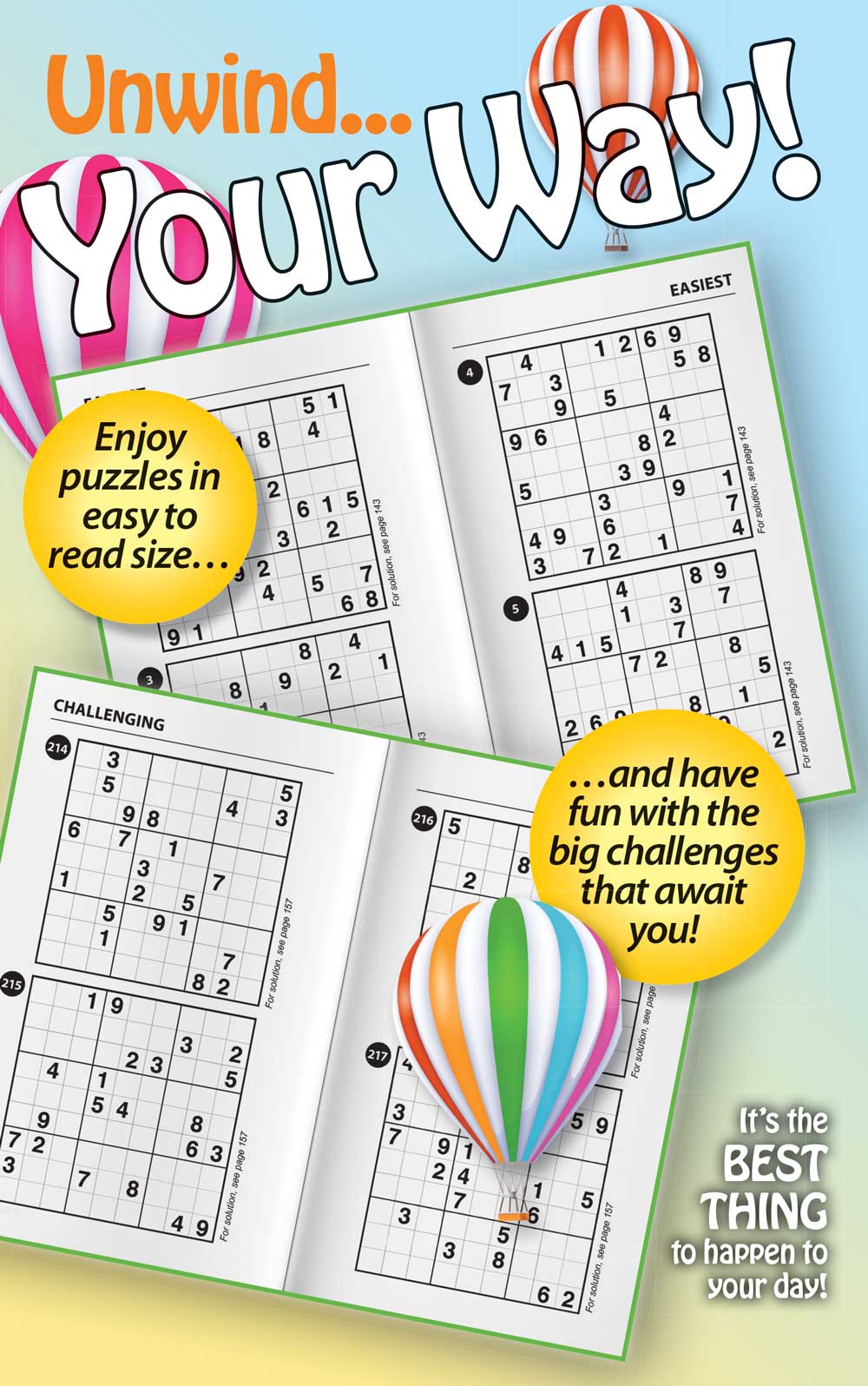 Take a Break - Sudoku 242401 Large Print: 277 Puzzles, 5 Levels Of Difficulty, Brain Challenges, Helpful Hints, Relax, Unwind, Unplug, De-Stress, Mind-Boosting Fun, Easy To Read, Solutions & Solve! Magazine Shop US