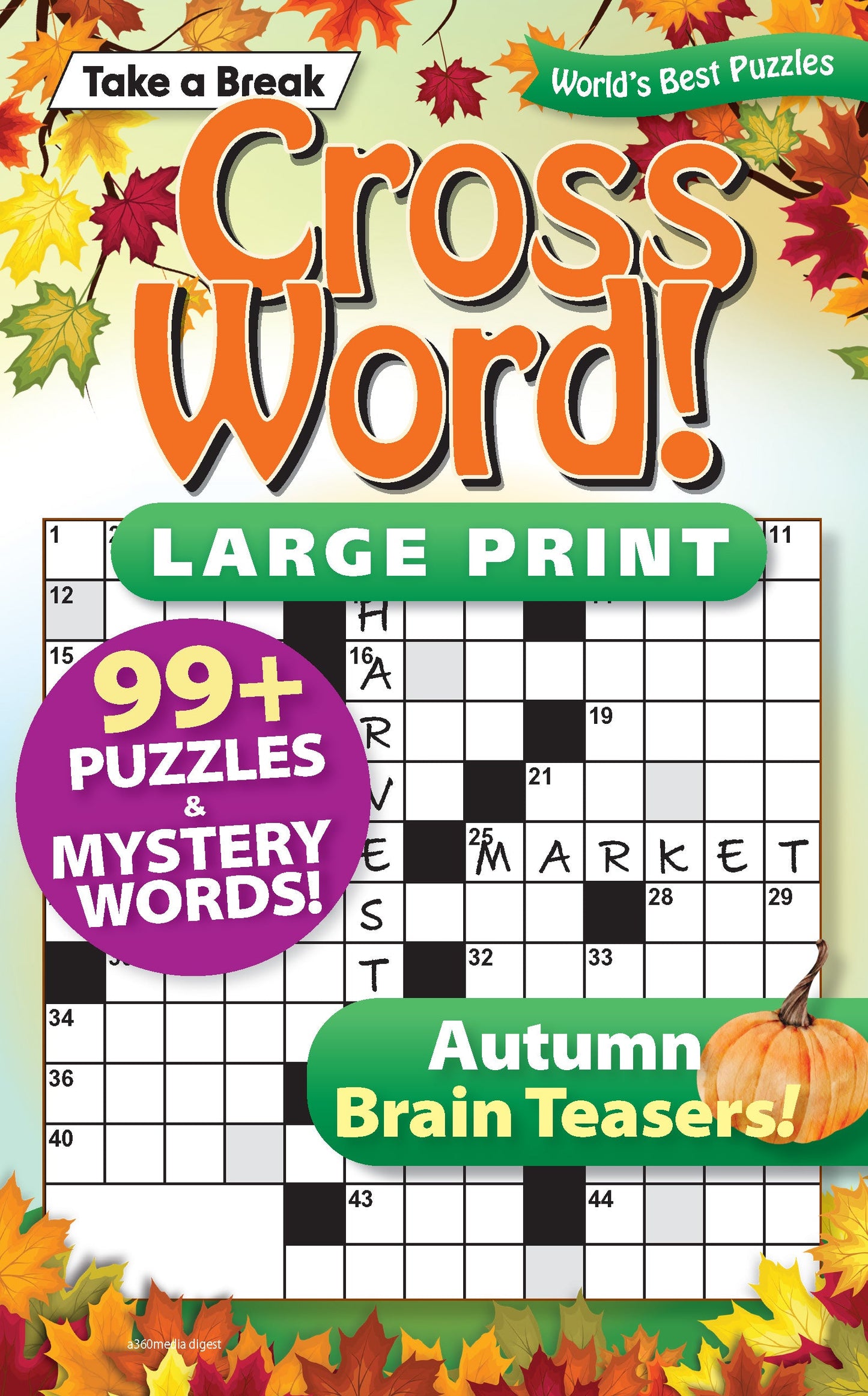 Take a Break - Cross Word (Large Print): 99+ Puzzles & Mystery Words, Autumn Brain Teasers, Hours Of Mind-Boosting Fun, Relax, Unwind, Unplug, Brain Challenges, De-Stress, Sit Back & Solve! Magazine Shop US
