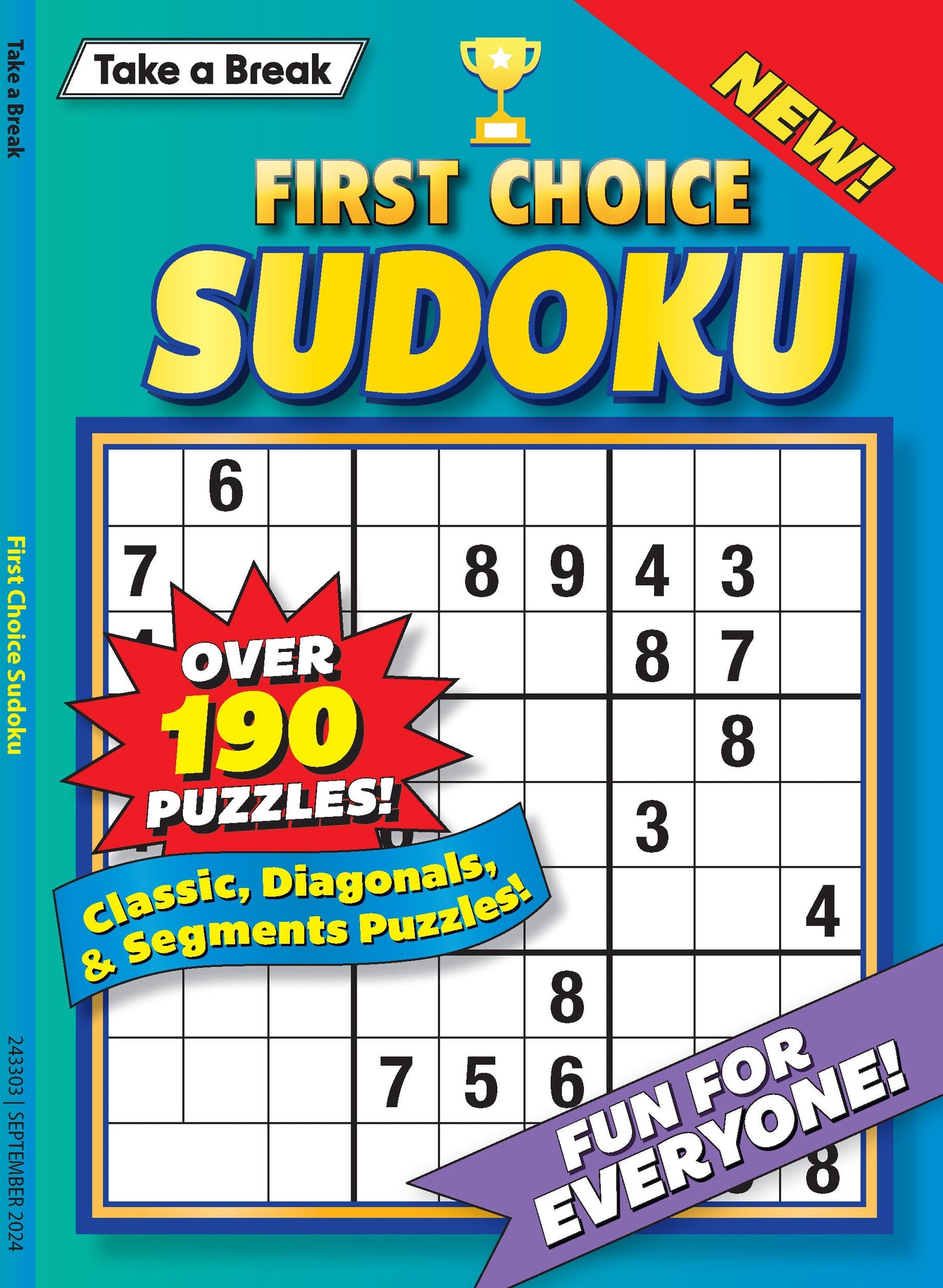 Take a Break - First Choice Sudoku: 190+ Puzzles, Classic, Diagonals, Segments, All Levels, Fun For Everyone, Hour Of Mind-Boosting Fun, Brain Challenges, Relax, Unwind, Unplug, De-Stress & Solve! Magazine Shop US