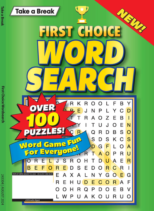Take a Break - First Choice Word Search: Over 100 Puzzles, Word Game Fun For Everyone! Magazine Shop US