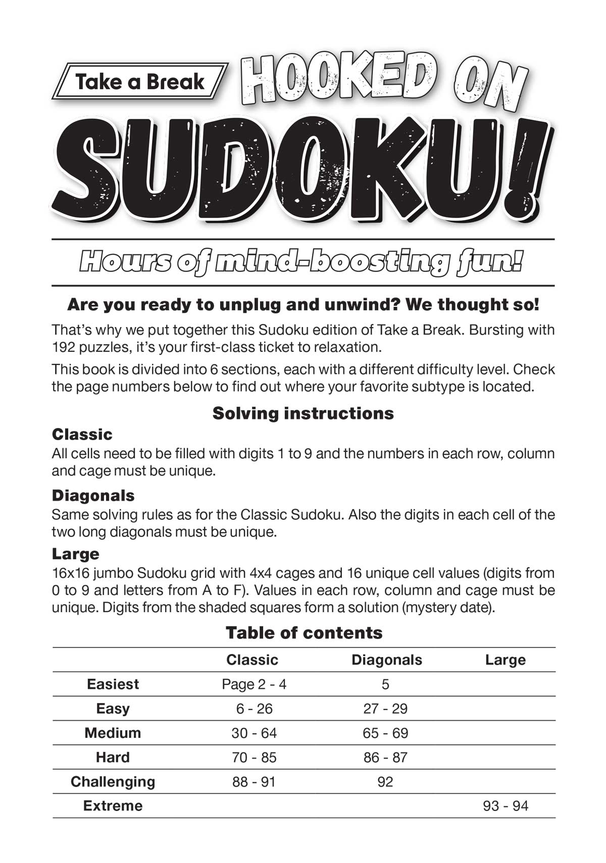 Take a Break - Hooked on Sudoku #3 Magazine Shop US