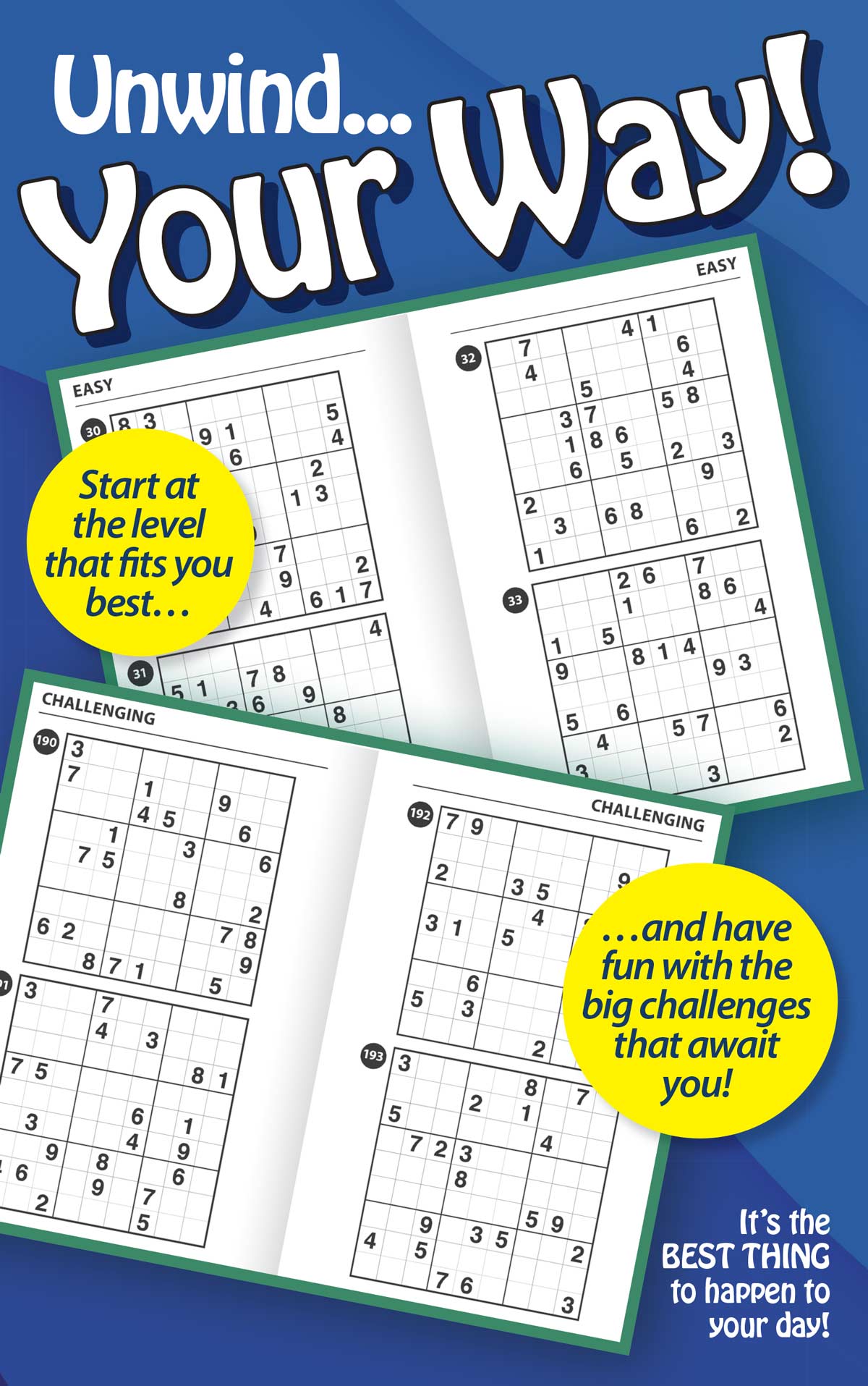 Take a Break - Sudoku: 293 Puzzles, 5 Levels Of Difficulty, Enhance Your Skills, Mind-Boosting Fun, Brain Challenges, Helpful Hints, Relax, Unwind, Unplug, De-Stress, Reduce Anxiety & Solve! Magazine Shop US