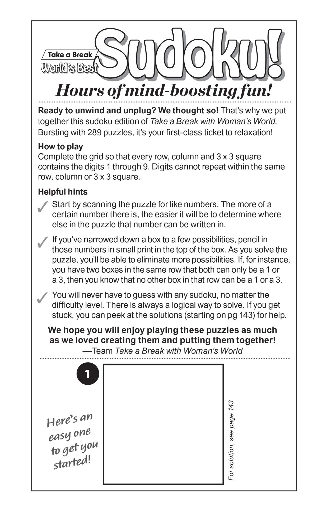 Take a Break - Sudoku: 293 Puzzles, 5 Levels Of Difficulty, Enhance Your Skills, Mind-Boosting Fun, Brain Challenges, Helpful Hints, Relax, Unwind, Unplug, De-Stress, Reduce Anxiety & Solve! Magazine Shop US