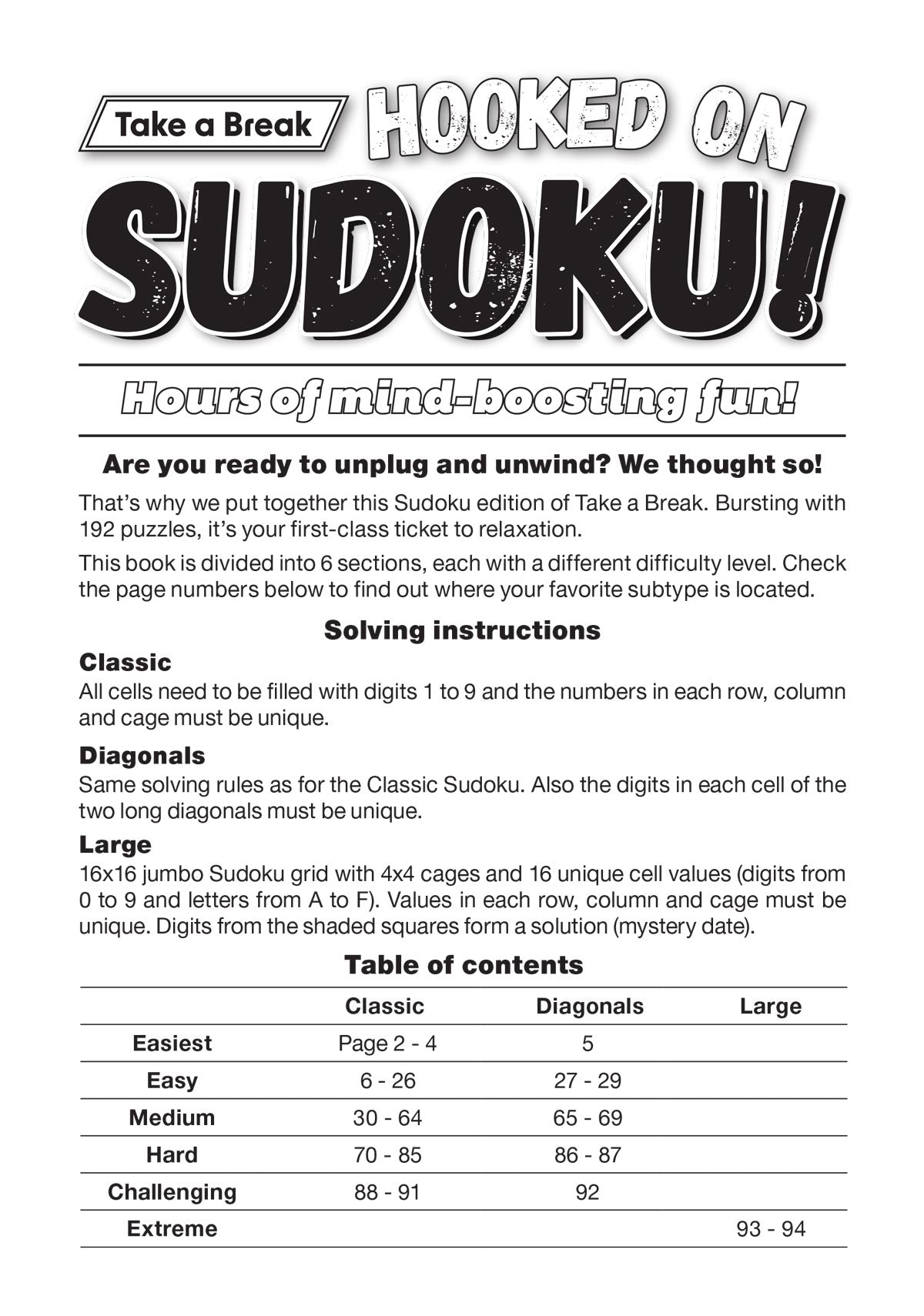 Take a Break - Hooked on Sudoku #4 Magazine Shop US