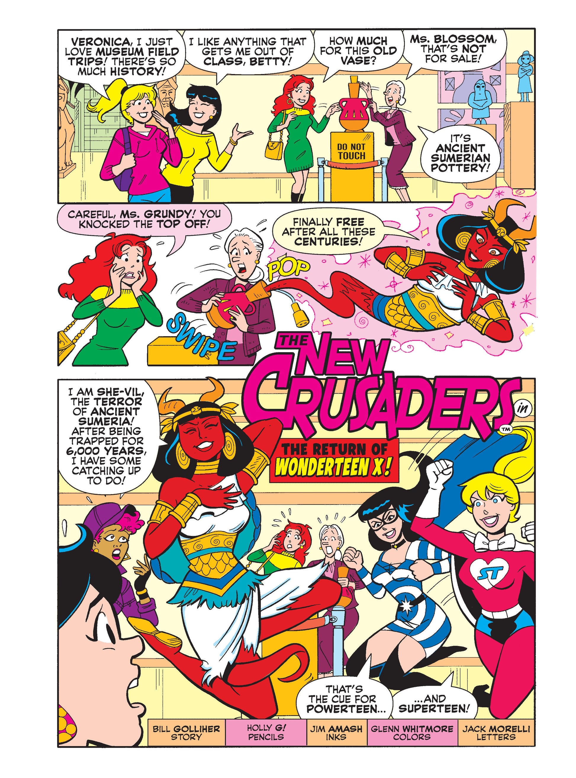 World Of Betty & Veronica Jumbo Comics Digest - Broken Urn In Riverdale Museum Unleashes Ancient Spirit, Up To PowerTeen, SuperTeen & New Superhero WonderTeen X To Contain Spirit & Save The Day! Magazine Shop US
