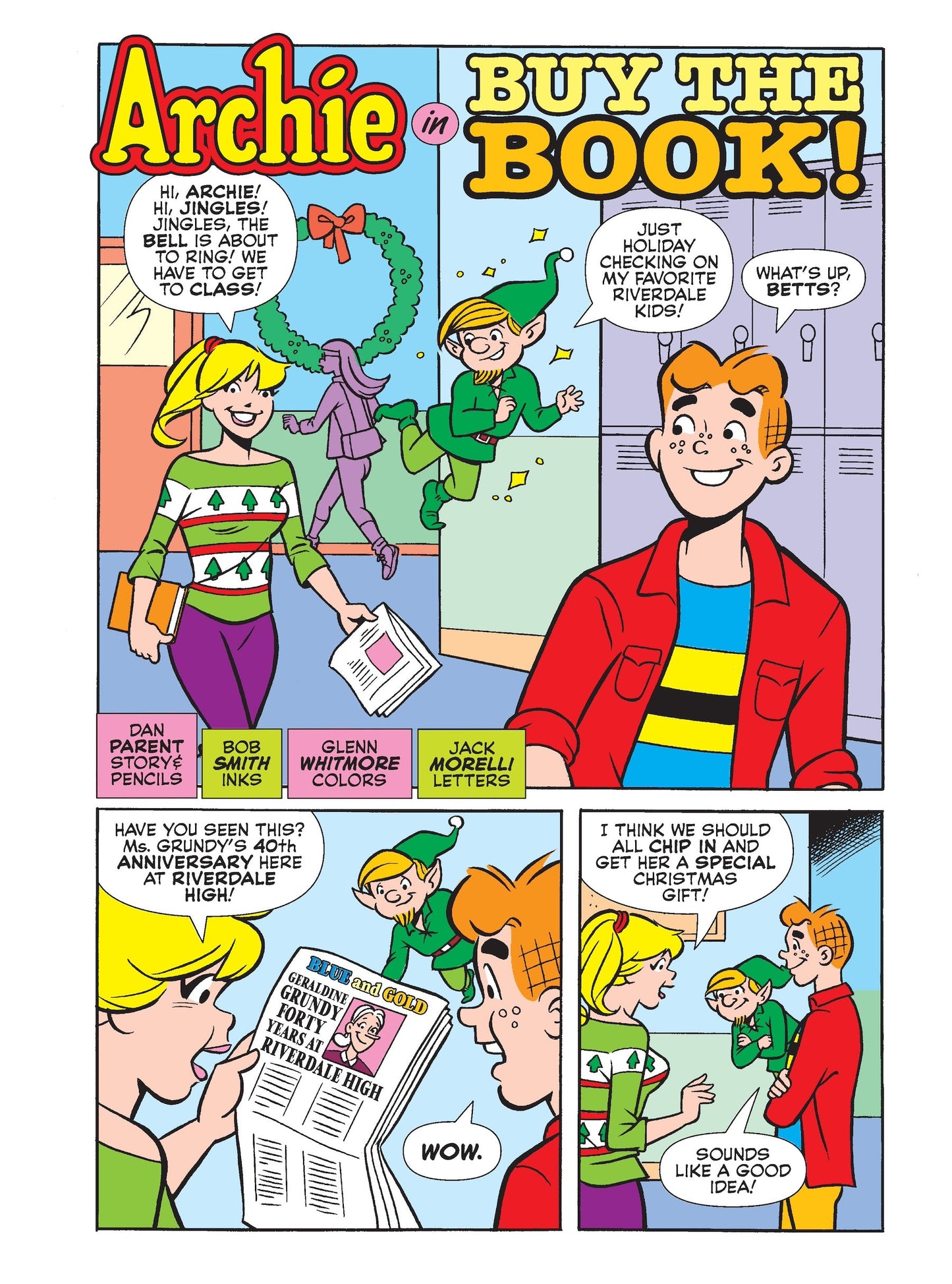 Archie Jumbo Comics Digest - Issue 355: Riverdale High Students Pitch In For Ms. Grundy’s Christmas Gift, Archie Struggles To Wrap The First Edition Book, Will Christmas Magic Comes To The Rescue? Magazine Shop US