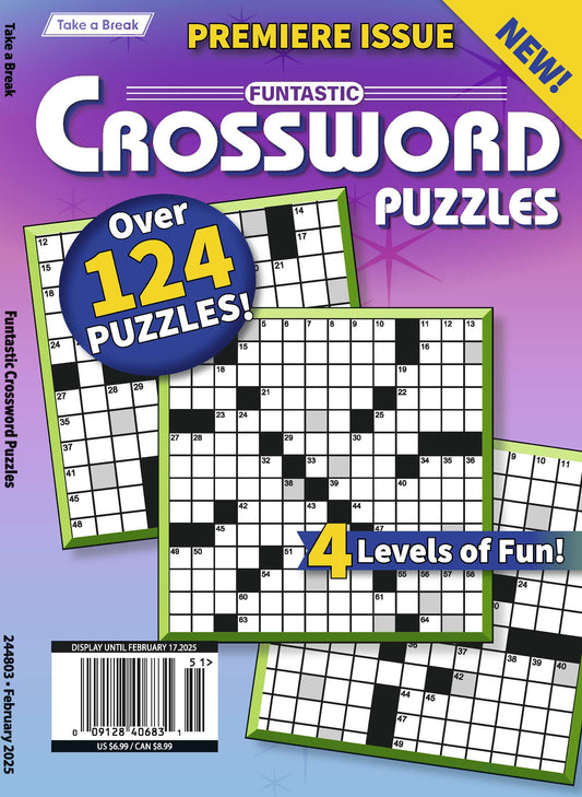 Take a Break - Funtastic Crossword Puzzles: 124+ Puzzles, 4 Levels Of Fun, New Jumbo Issue, Hours Of Mind-Boosting Fun, Brain Challenges, Relax, Unwind, Unplug, Recharge, De-Stress & Solve! Magazine Shop US