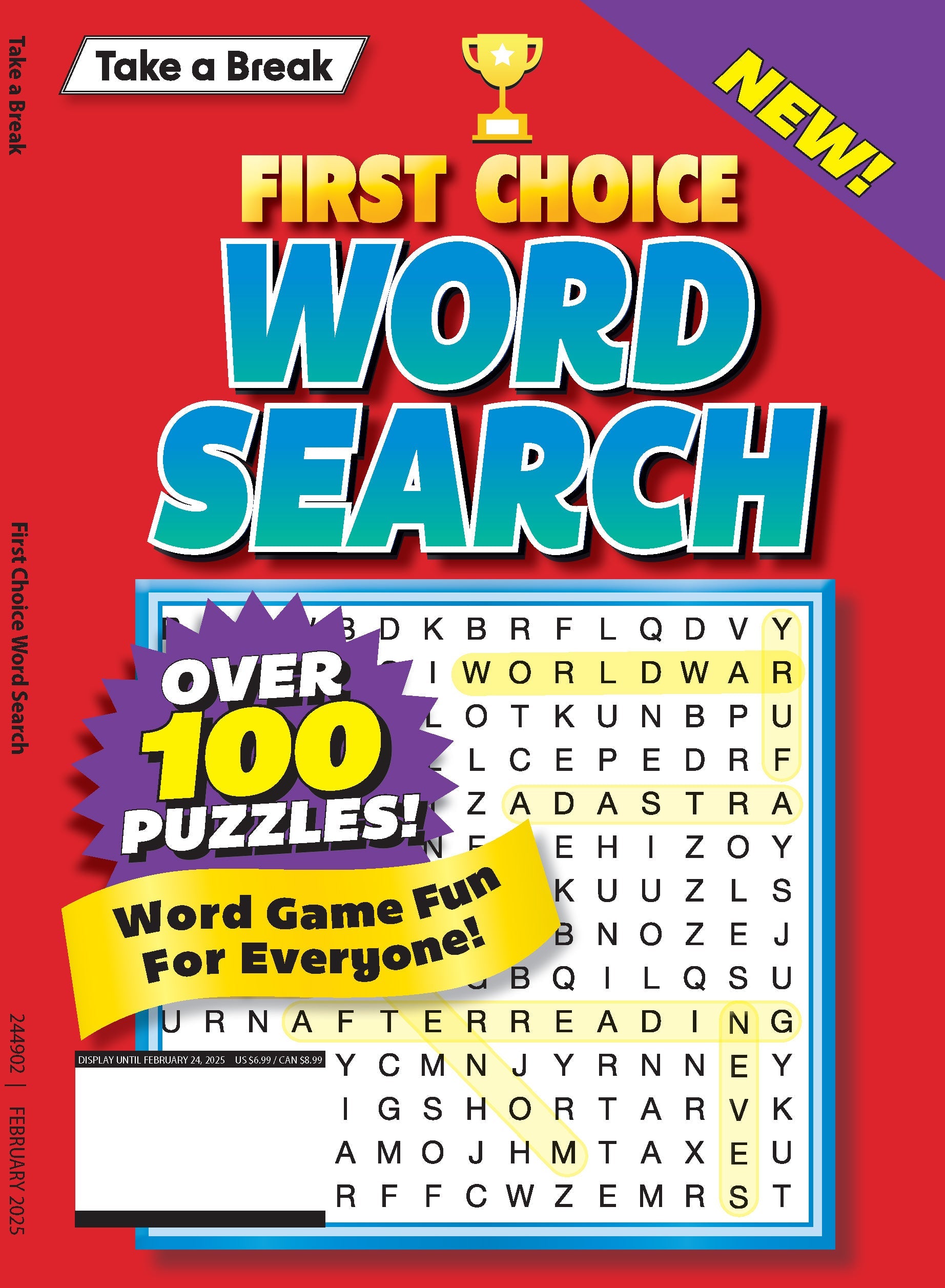 Take a Break - First Choice Word Search 244902: 100+ Puzzles, Word Game Fun For Everyone, Sharpen Your Mind, Brain Challenges, Relax, Unwind, Unplug, Recharge, De-Stress, Reduce Anxiety & Solve! Magazine Shop US