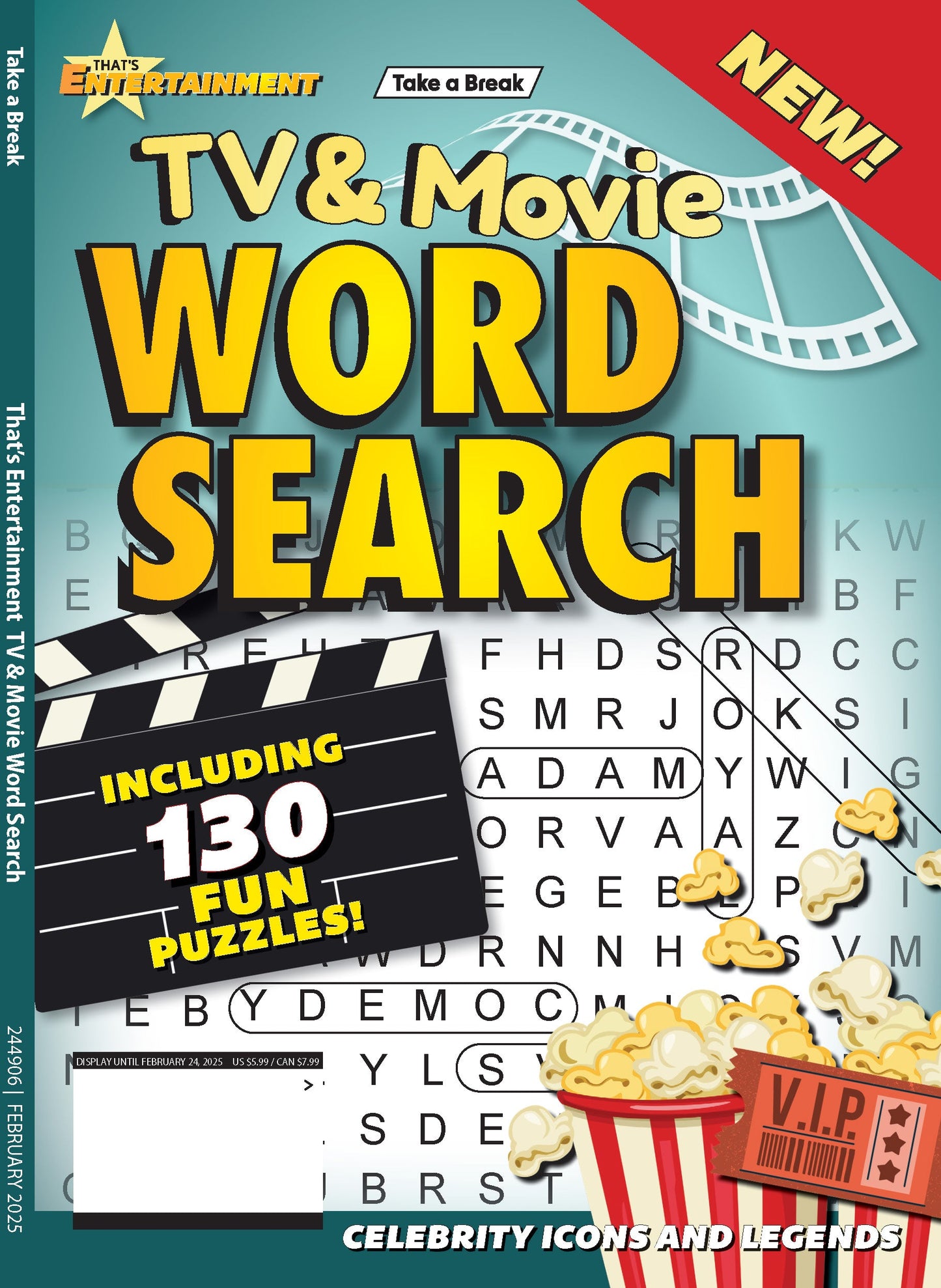 Take a Break - TV & Movie Word Search: 130 Fun Puzzles On TV & Movie Themes, Celebrity Icons, Legends & More! Magazine Shop US