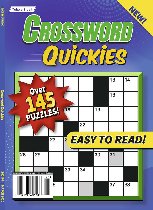 Take a Break- Crossword Quickies 24.12.06: Over 145 Easy To Read Puzzles, Unwind, Relax, Solve & Enjoy Your Crossword Puzzles Now! Magazine Shop US