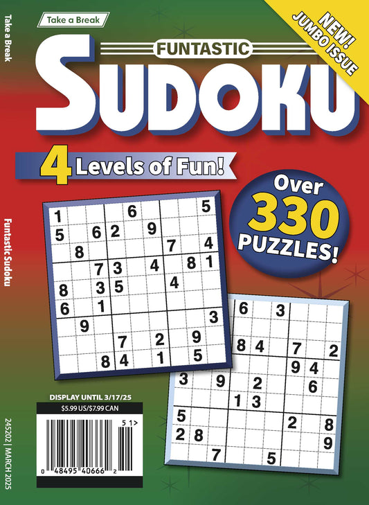 Take a Break- Funtastic Sudoku 24.12.13: Over 330 Puzzles, 4 Levels Of Fun, Unwind, Relax, Solve & Enjoy Your Sudoku Puzzle! Magazine Shop US